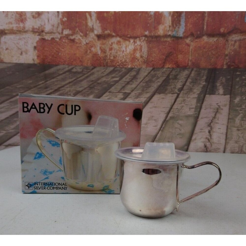 VTG 1991 International Silver Company Silverplated Baby Cup With Training Lid